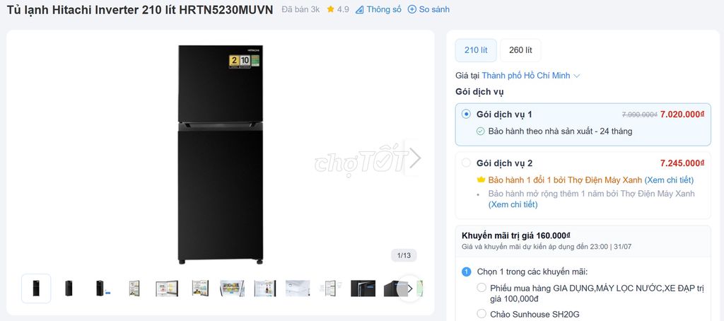 Tủ lạnh Hitachi 210L Inverter Đen đã sử dụng. Mua bán Tủ lạnh tại Quận Cầu Giấy Hà Nội được đăng bởi Tuấn Anh Vũ Phạm hình 1