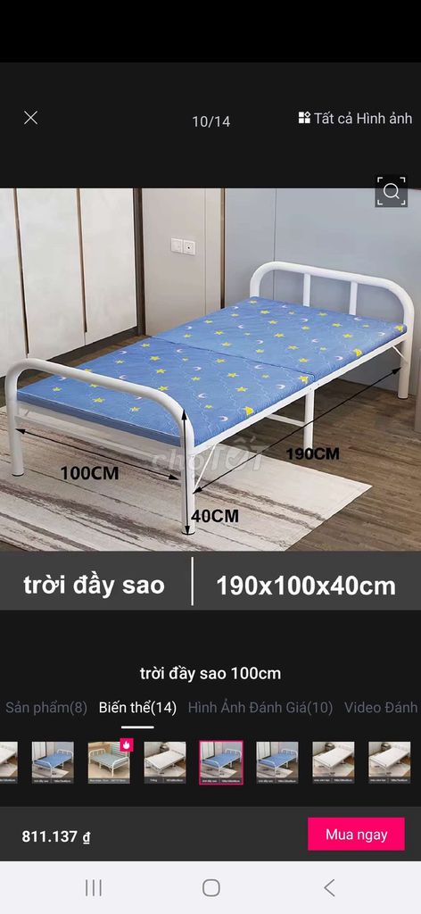 Giường đơn kim loại 190x100x40cm. Mua bán Giường, chăn ga gối nệm tại Thành phố Phan Thiết Bình Thuận được đăng bởi Huong Phạm T  hình 1