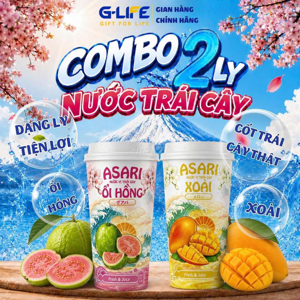 Combo 2 lý Nước trái cây Asari thạch dừa . Mua bán Đồ ăn, thực phẩm và các loại khác tại Thành phố Vĩnh Long Vĩnh Long được đăng bởi Nguyễn Thị Kiều Hạnh  hình 1