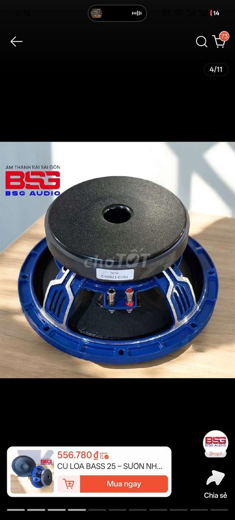 Củ loa bass BSG Audio 25cm từ 156 coil 65. Mua bán Tivi, Âm thanh tại Huyện Tân Phú Đồng Nai được đăng bởi Trương Hùng hình 1