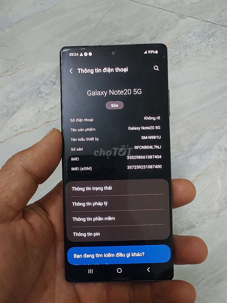 Samsung Galaxy Note20 5G 128GB Đen Mỹ. Mua bán Điện thoại tại Huyện Thuỷ Nguyên Hải Phòng được đăng bởi Nguyễn Đức huy  hình 1