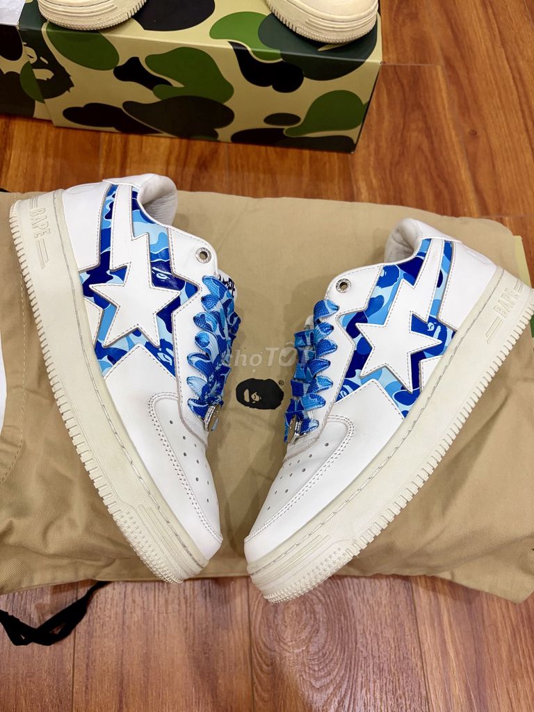 BAPE BAPE STA Low Trắng/Xanh dương Size 41 8/10. Mua bán Giày dép tại Quận Hai Bà Trưng Hà Nội được đăng bởi Long Tyk Lê Sỹ hình 1