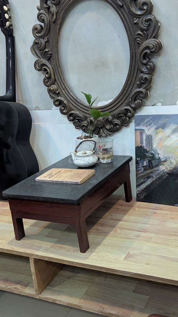 Bàn bệt Mặt đá chân sắt Đen Nâu. Mua bán Bàn ghế tại Quận 7 Tp Hồ Chí Minh được đăng bởi Nam An Art Gallery hình 1