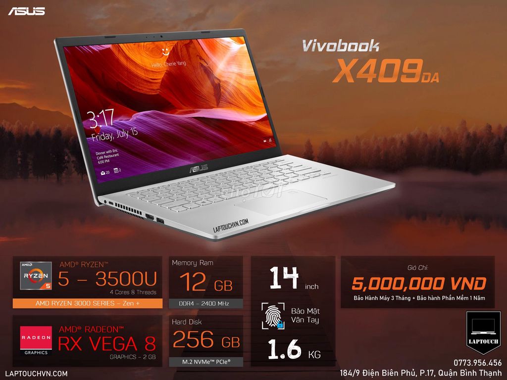 Asus Vivobook X409DA. Mua bán Laptop tại Quận Bình Thạnh Tp Hồ Chí Minh được đăng bởi Cửa Hàng Máy Tính Laptouch VN hình 1
