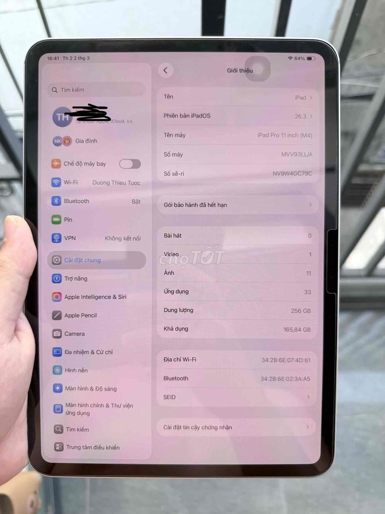 Apple iPad Pro M4 256GB Bạc 98%. Mua bán Máy tính bảng tại Quận Tân Phú Tp Hồ Chí Minh được đăng bởi Han Tran hình 1