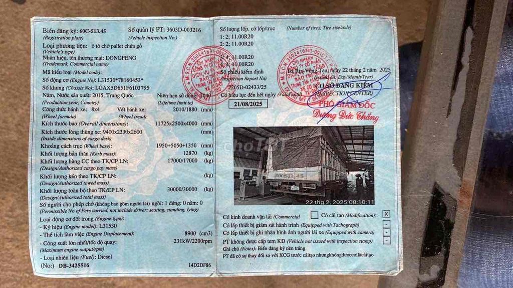 Dongfeng 4 chân sx 2015 ( cao 2.6m ). Mua bán Xe tải, xe ben tại Thành phố Thuận An Bình Dương được đăng bởi ĐÔNG DONGFENG AUTO hình 6