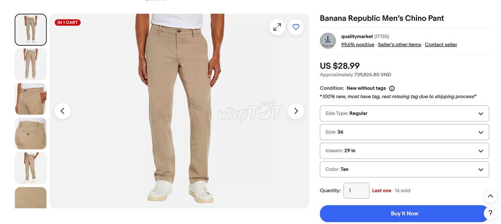 Quần Kaki chính hãng Banana Republic Chico Pant