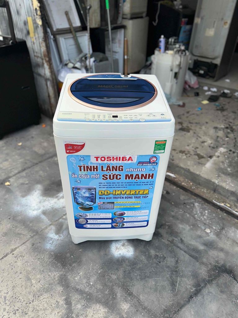 toshiba 8,2kg giặt vắt êm bh3tháng bao ship lắp