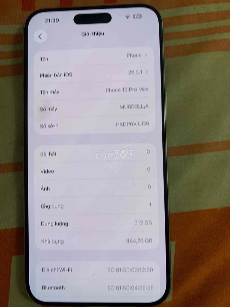 iPhone 15 Pro Max 512GB cần bán lại. Mua bán Điện thoại tại Quận 7 Tp Hồ Chí Minh được đăng bởi lê nhựt tân hình 1