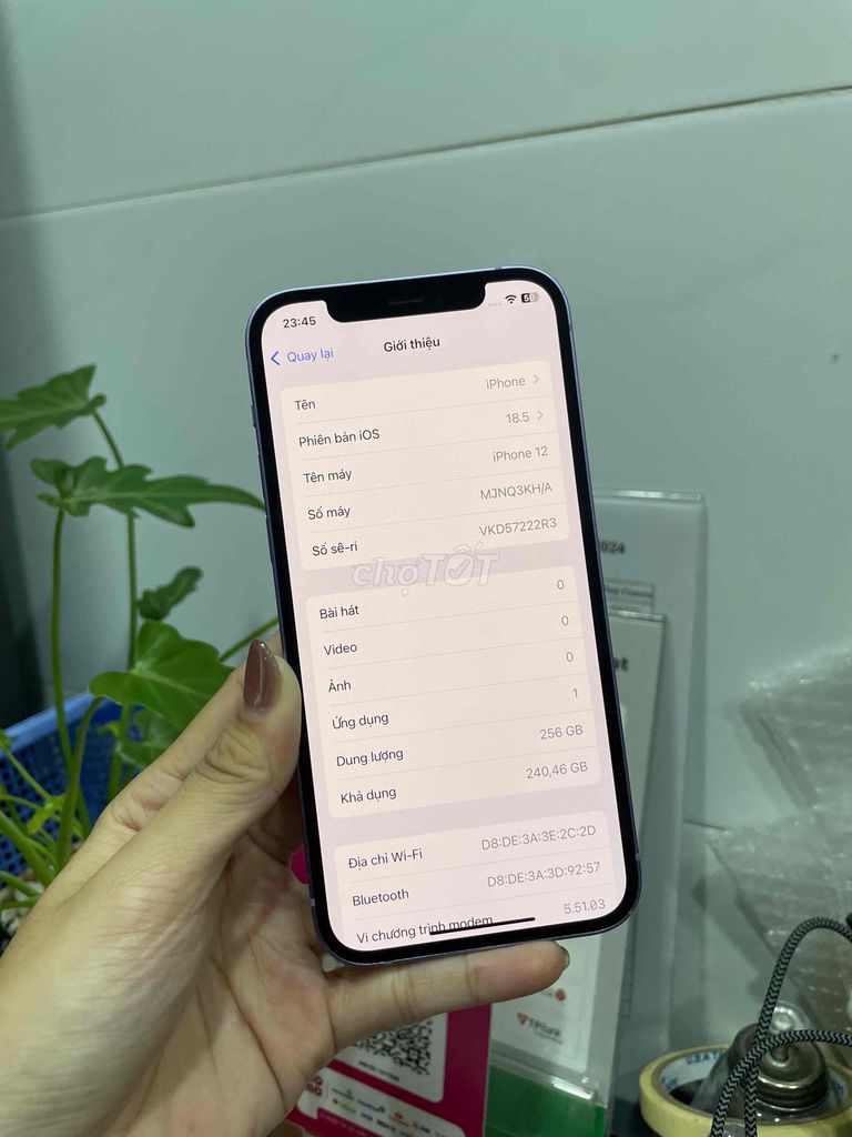 IPhone 12 256GB quốc tế Tím Zin đẹp Pin 100 😍. Mua bán Điện thoại tại Huyện Hóc Môn Tp Hồ Chí Minh được đăng bởi Luân Hoài hình 6