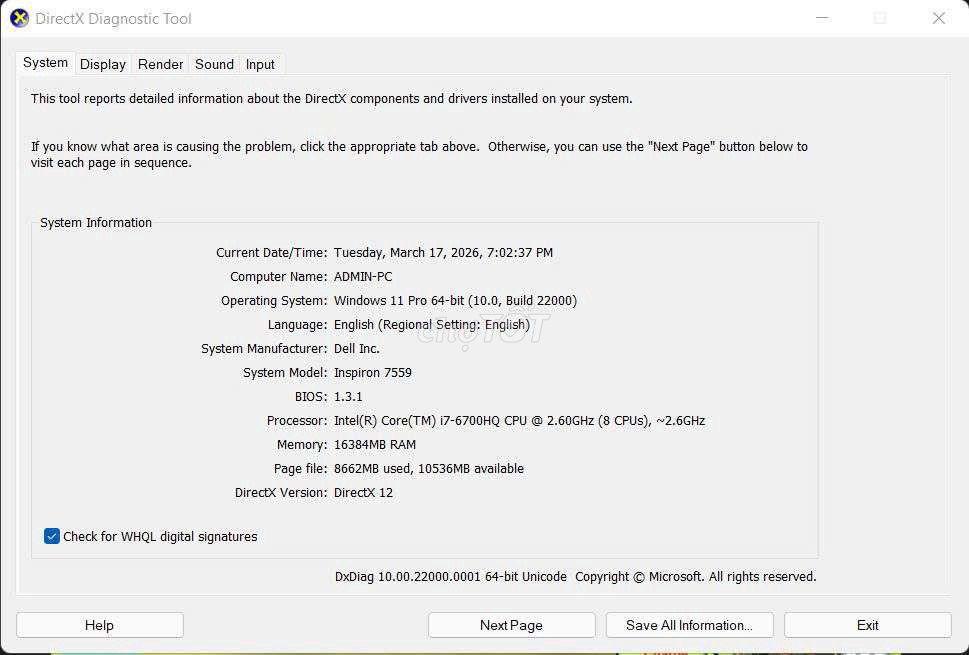 Dell 7559 i7-6700HQ 15.6 inch. Vga 4gb. Ram 16gb. Mua bán Laptop tại Huyện Bình Sơn Quảng Ngãi được đăng bởi thu hình 1