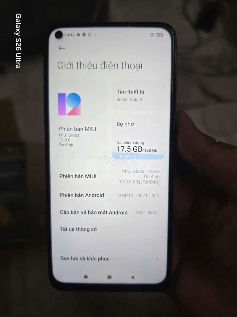 Xiaomi Redmi Note 9 4GB/128GB Xanh. Mua bán Điện thoại tại Quận Hai Bà Trưng Hà Nội được đăng bởi Duc Minh hình 1