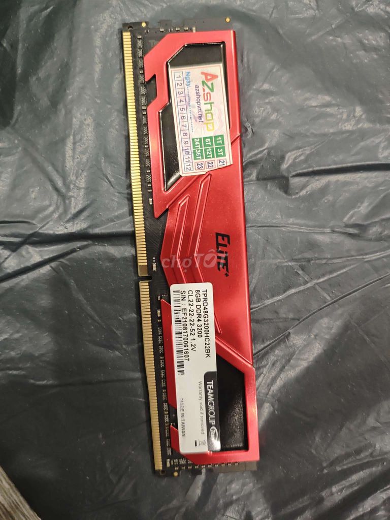 RAM TeamGroup Elite DDR4 8GB 3200MHz Đỏ. Mua bán Linh kiện (RAM, Card...) tại Huyện Củ Chi Tp Hồ Chí Minh được đăng bởi Nguyễn Lâm hình 1