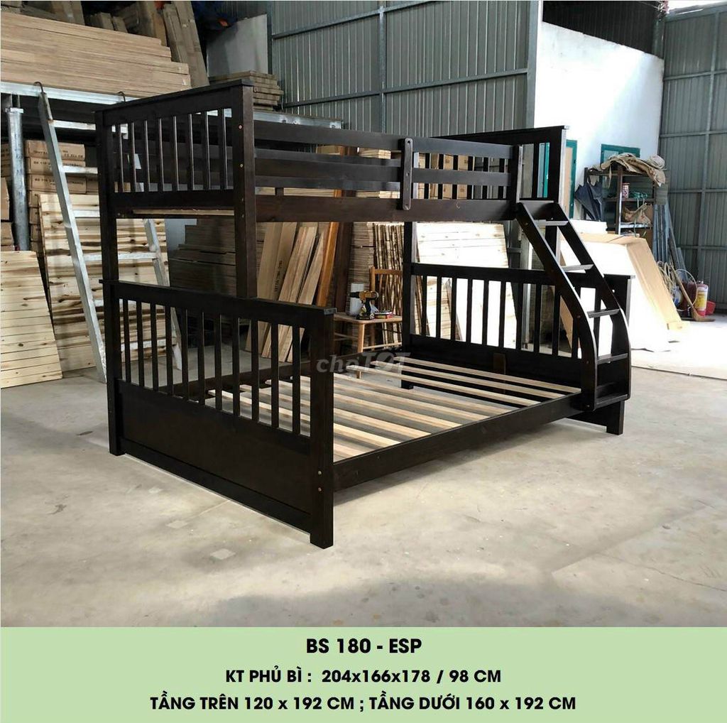 giường tầng gỗ 1m6x1m92 - 1m2x1m92