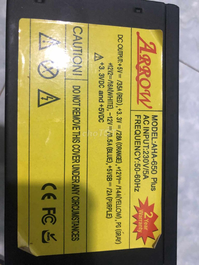 Bộ nguồn Arrow AHA-650 Plus. Mua bán Linh kiện (RAM, Card...) tại Huyện Chư Sê Gia Lai được đăng bởi Trịnh Trần Hoàng Phúc hình 1