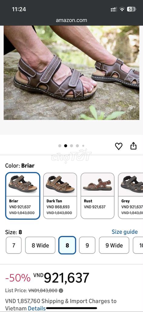 Giày sandal George Nam size 8. Mua bán Giày dép tại Quận 7 Tp Hồ Chí Minh được đăng bởi Trương Kieu hình 1