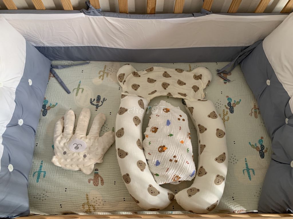 Cũi gỗ Happybaby full phụ kiện
