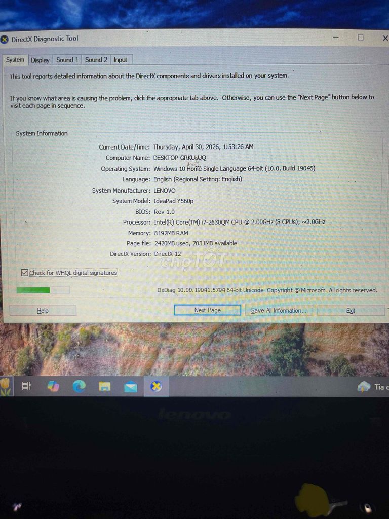 Lenovo IdeaPad Y560P i7 8GB Đen ssd sam sung 240g. Mua bán Laptop tại Huyện Bình Chánh Tp Hồ Chí Minh được đăng bởi dung ve chai hình 1