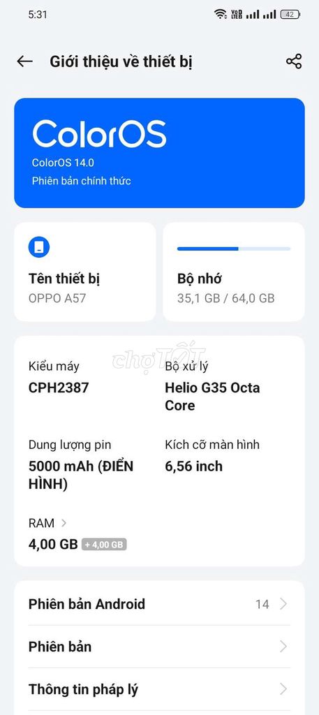 Oppo A57 64GB. Mua bán Điện thoại tại Thị xã Gò Công Tiền Giang được đăng bởi Trần văn thanh hình 1