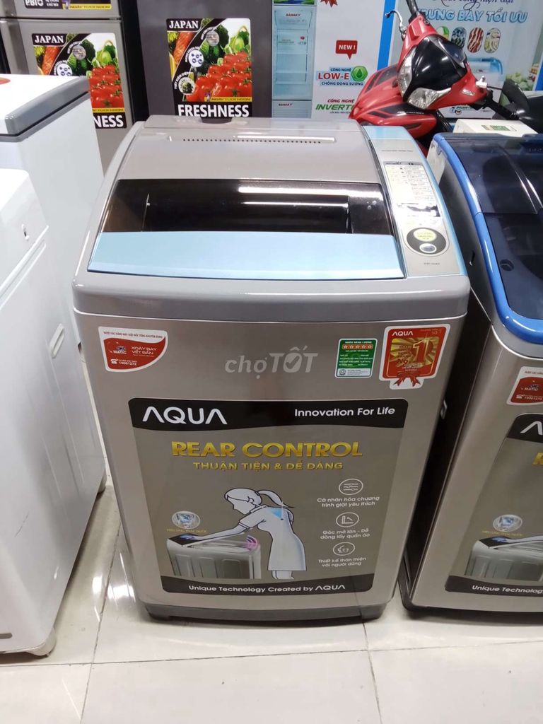 Máy giặt AQUA 8kg Xám. Mua bán Máy giặt tại Huyện Long Thành Đồng Nai được đăng bởi Điện Máy Thanh Lý hình 1