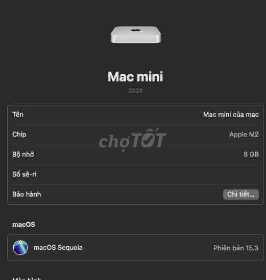 Mac Mini M2 8GB 256GB - Likenew, fullbox, BH 21/7