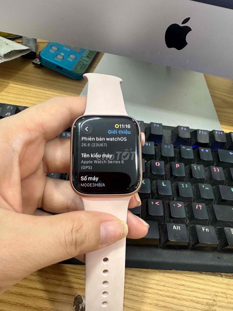 Apple Watch Series 6 GPS 44mm Hồng đẹp 99. Mua bán Thiết bị đeo thông minh tại Quận Nam Từ Liêm Hà Nội được đăng bởi Ngô Thị Yến hình 1