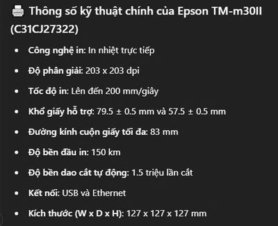 Thanh lý máy in nhiệt Epson M30II, máy mới 100 %. Mua bán Đồ dùng văn phòng tại Quận 6 Tp Hồ Chí Minh được đăng bởi Lý Tùng