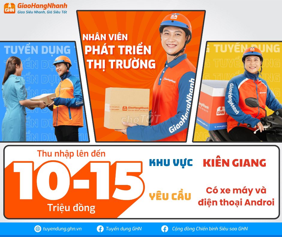 [PHÚ QUỐC] GIAO HÀNG NHANH TUYỂN SHIPPER LƯƠNG CAO