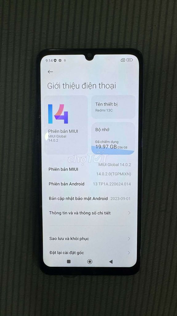 Xiaomi Redmi 13C 256GB Xám Đã qua sử dụng. Mua bán Điện thoại tại Thành phố Thủ Đức Tp Hồ Chí Minh được đăng bởi Thuý Hằng hình 1