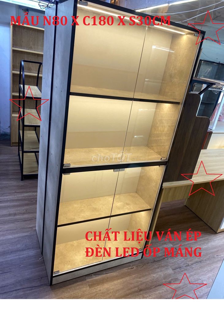 TỦ TRƯNG BÀY MÀU XI MĂNG VÀ CỬA KÍNH TRÀ CAO 180CM. Mua bán Tủ, kệ gia đình tại Quận Tân Phú Tp Hồ Chí Minh được đăng bởi CHUYÊN NỘI THẤT ĐÓNG TẠI XƯỞNG TÂN BÌNH  hình 1