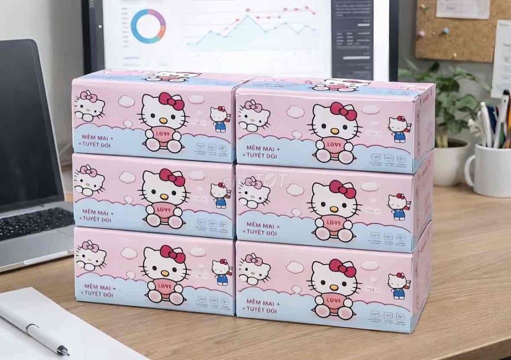 Khăn giấy Hello Kitty Hồng. Mua bán Thiết bị vệ sinh, nhà tắm tại Quận Bình Thạnh Tp Hồ Chí Minh được đăng bởi shop phụ kiện xinh hình 1