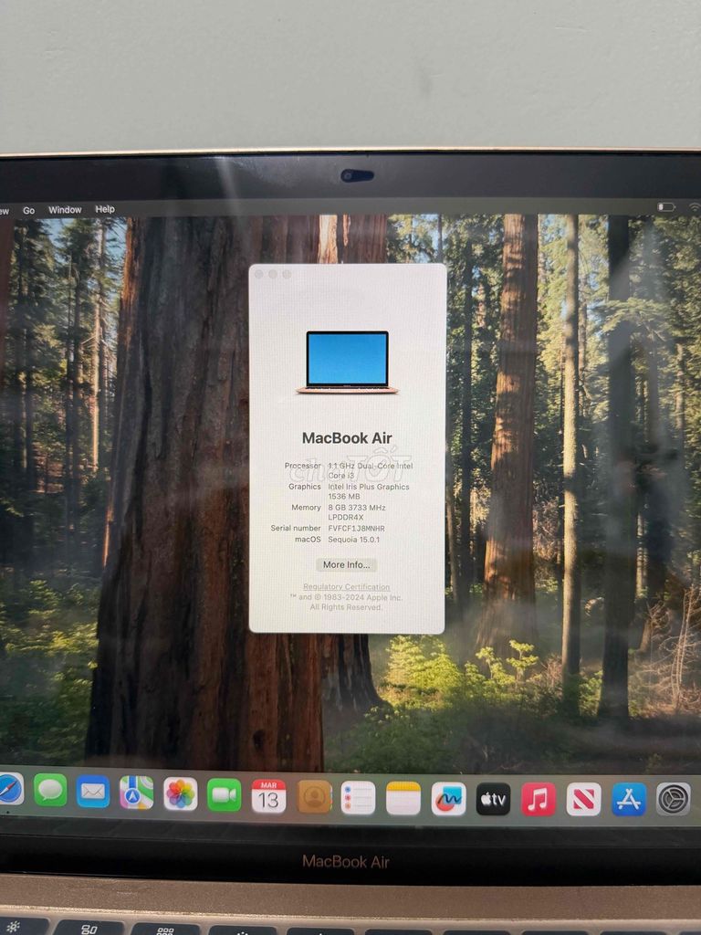 MacBook Air 2020 i3 13 inch 8GB/256GB keng fullbox. Mua bán Laptop tại Quận Phú Nhuận Tp Hồ Chí Minh được đăng bởi Nguyễn Phú Chánh hình 1