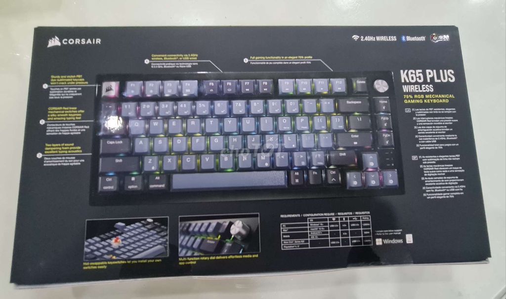 Bàn phím cơ Corsair K65 Plus Wireless Đen. Mua bán Phụ kiện (Màn hình, Chuột...) tại Quận 12 Tp Hồ Chí Minh được đăng bởi hoàng thanh hình 1