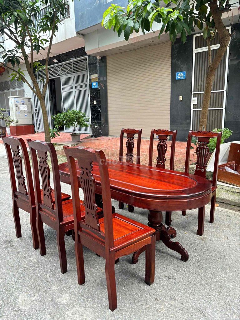 Bộ bàn ăn gỗ 6 ghế màu Nâu đỏ. Mua bán Bàn ghế tại Quận Hà Đông Hà Nội được đăng bởi thu hien nguyen hình 1