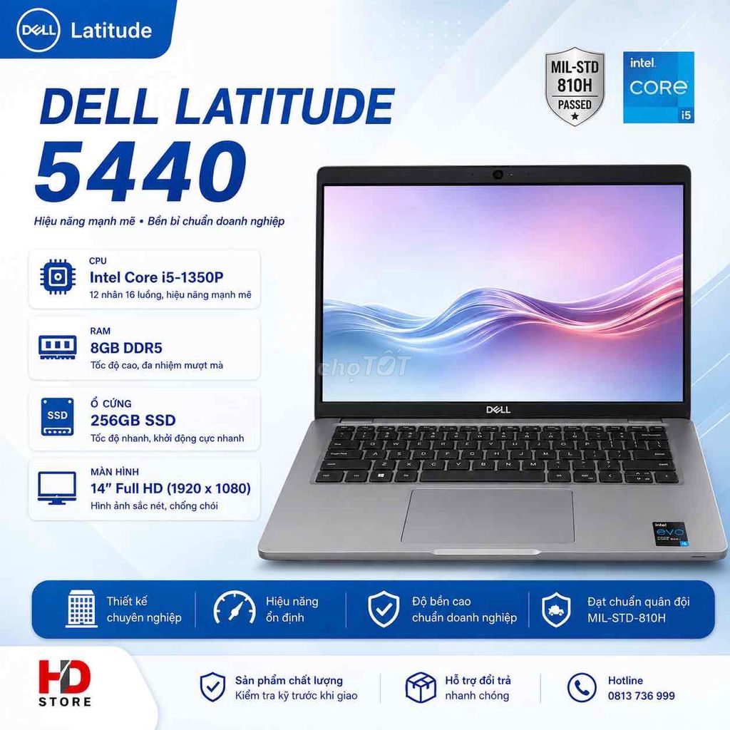 Dell Latitude 5440 i5-1350P 14 inch 8GB/256GB. Mua bán Laptop tại Thành phố Buôn Ma Thuột Đắk Lắk được đăng bởi HD Store  hình 1