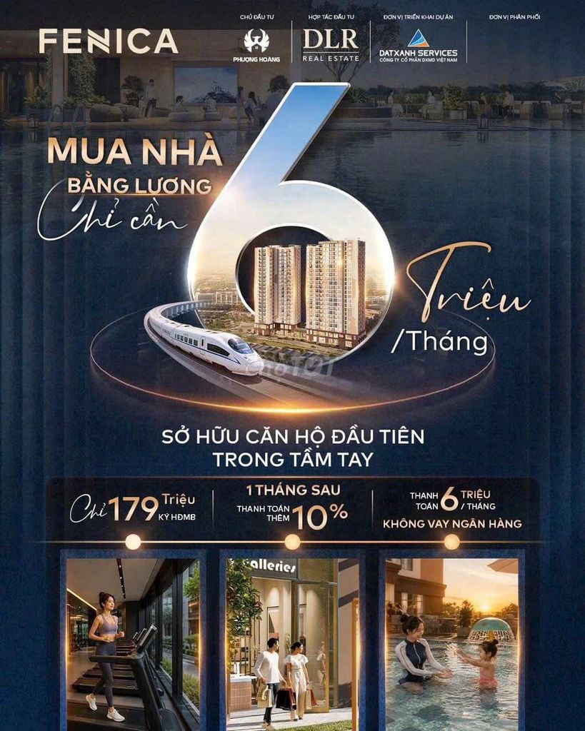 Fenica Dĩ An- Cần bán căn 1pn+ 48m2 tầng đẹp, Giá trả góp 6tr/tháng, 
