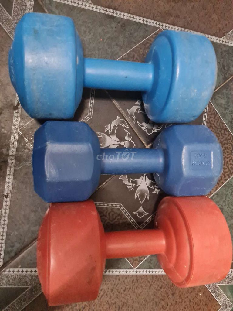 combo 3 Tạ tay Nhựa 3kg-4kg Xanh, Đỏ còn mới ạ. Mua bán Đồ thể thao, Dã ngoại tại Quận 3 Tp Hồ Chí Minh được đăng bởi Sơn hình 1