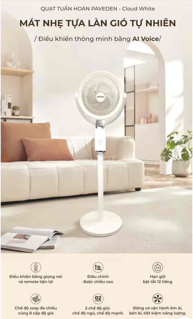 Quạt điện Paveden Cloud White Trắng. Mua bán Quạt tại Quận Bình Thạnh Tp Hồ Chí Minh được đăng bởi mỹ hình 1