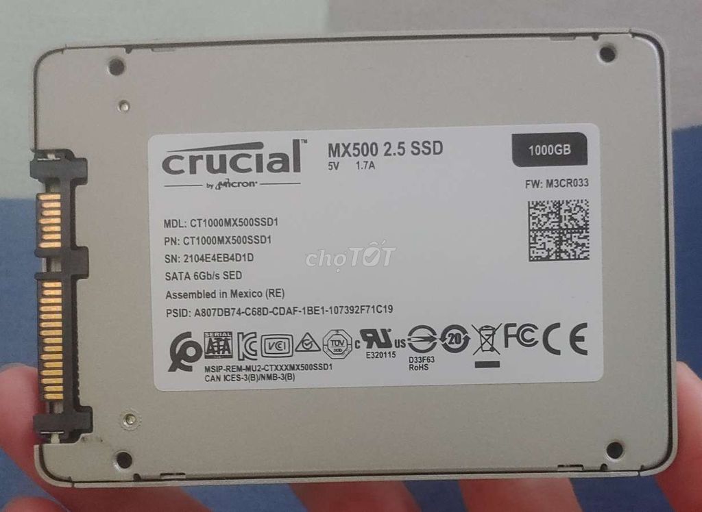 Ổ Ssd Crucial 1000gb Usa like new giá rẻ