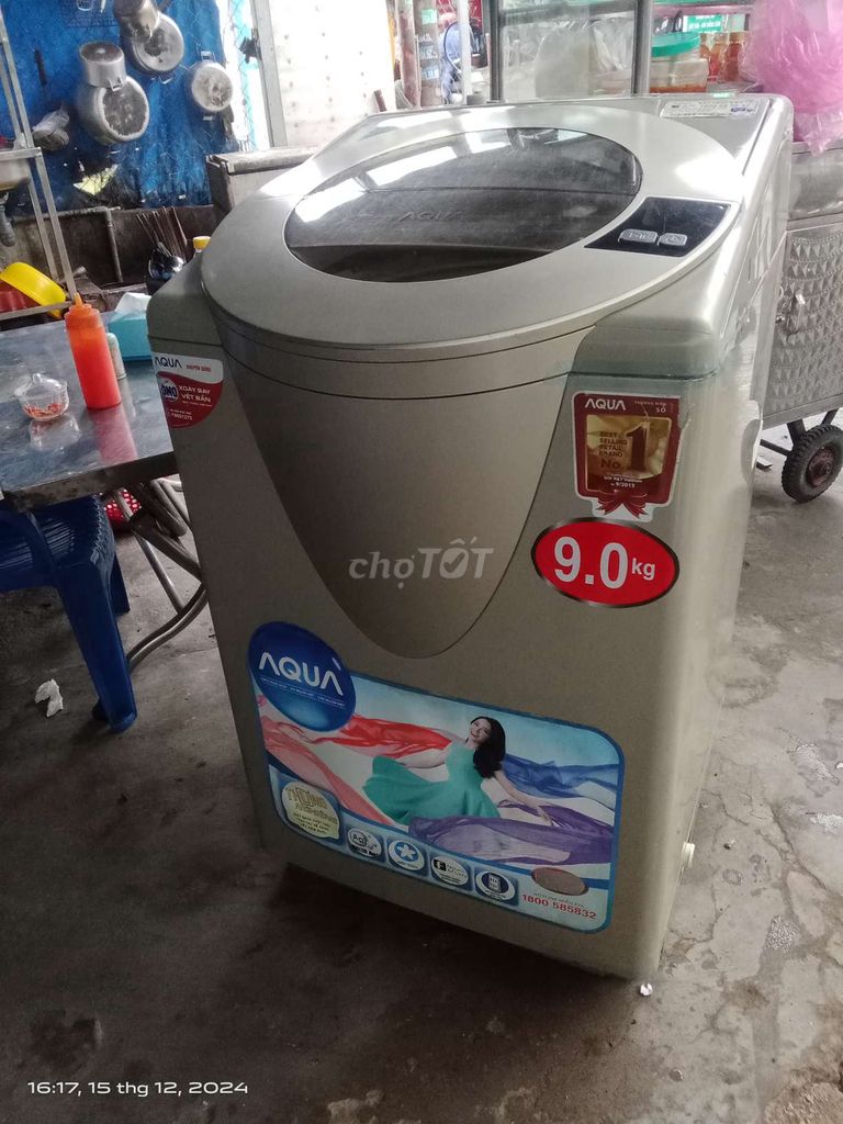 máy giặt aqua 9 kg đời mới giặt siêu êm tiết kiệm