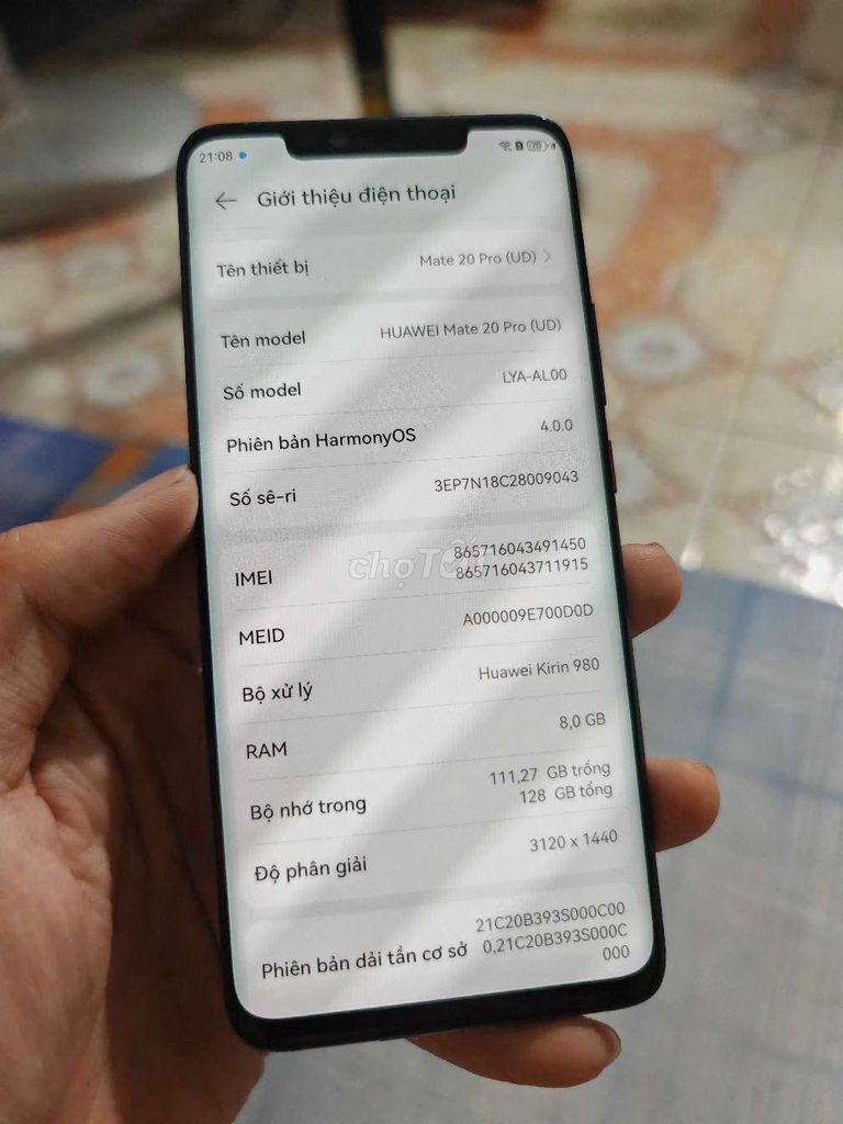 Huawei Mate 20 Pro UD nđ 8/128gb giao lưu