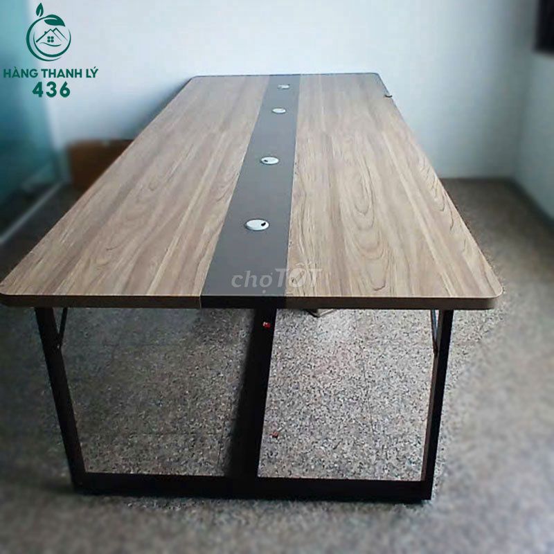 Bàn Họp Mặt Gỗ Khung Sắt 1m2 Đẹp