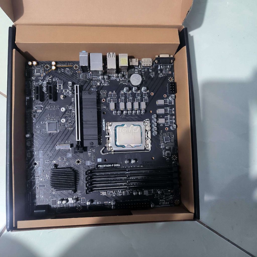 Bán main MSI PRO B760M-P DDR4-chip I5 12400f. Mua bán Linh kiện (RAM, Card...) tại Thị xã Bình Minh Vĩnh Long được đăng bởi Adu Phan hình 1