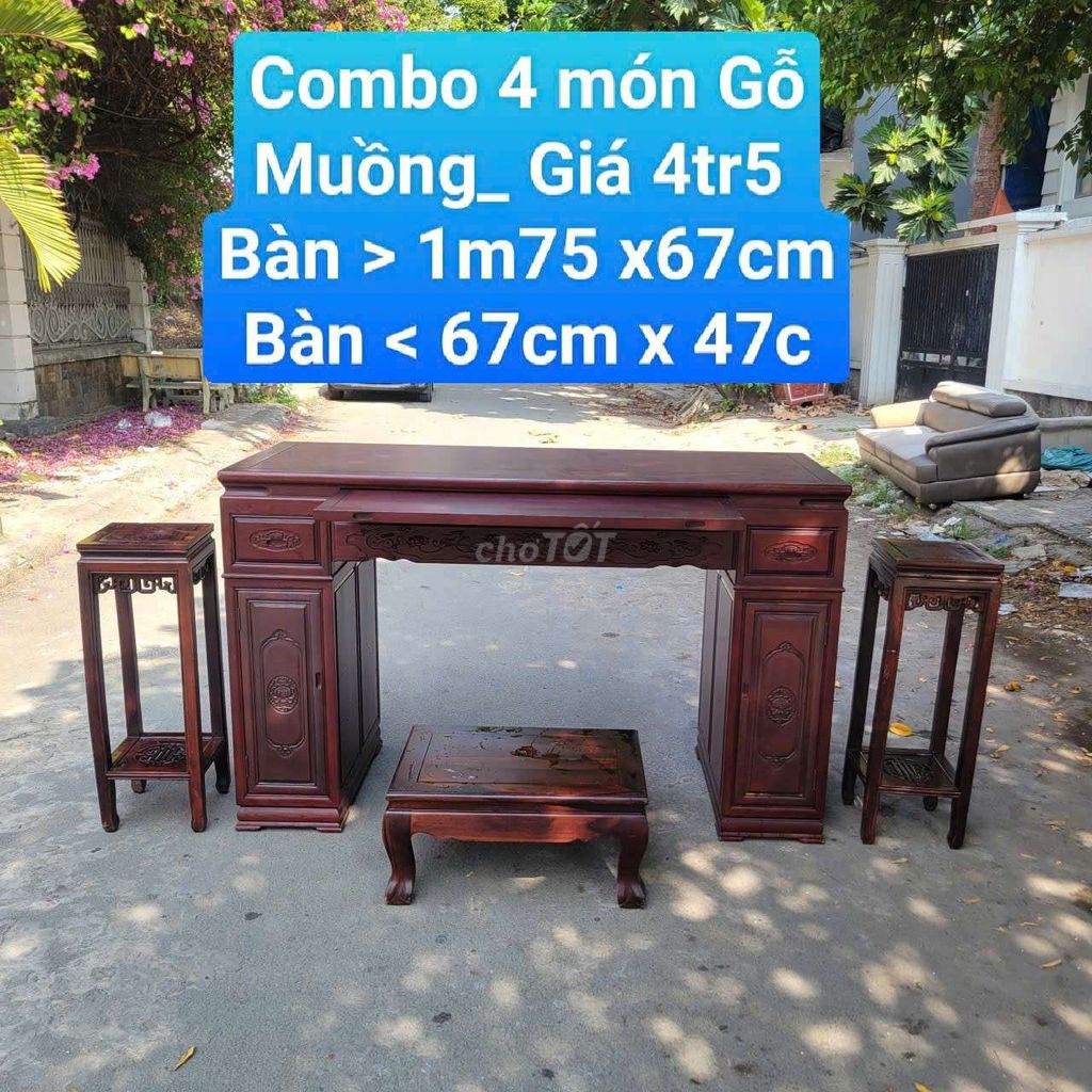 Bộ bàn ghế Gỗ Muồng Nâu đỏ. Mua bán Bàn ghế tại Quận Bình Thạnh Tp Hồ Chí Minh được đăng bởi Phong Nội Thất Thanh Bình hình 1