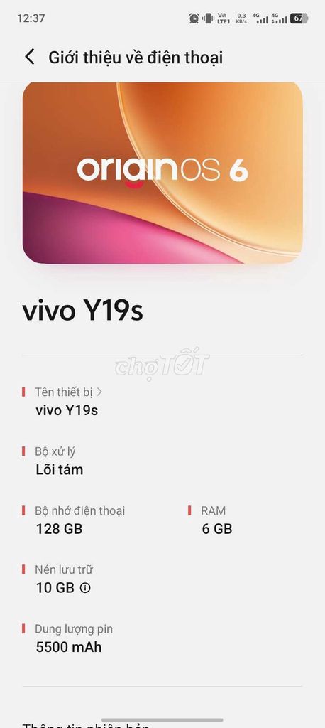 Vivo Y19s 128GB Lõi tám 5500 mAh. Mua bán Điện thoại tại Thị xã Tân Uyên Bình Dương được đăng bởi Út Miền Tây STG hình 1