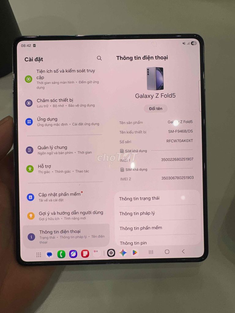 Samsung Z Fold 5 256GB Xám. Mua bán Điện thoại tại Quận Tân Bình Tp Hồ Chí Minh được đăng bởi le cong bao hình 1