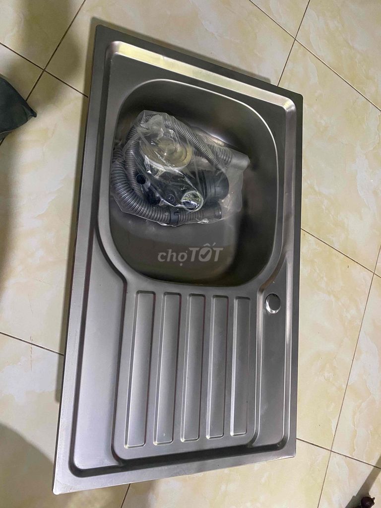 Chậu rửa chén Inox 304 Bạc 48x82cm kèm vòi. Mua bán Dụng cụ nhà bếp tại Thành phố Cao Lãnh Đồng Tháp được đăng bởi Minh Hoa hình 1