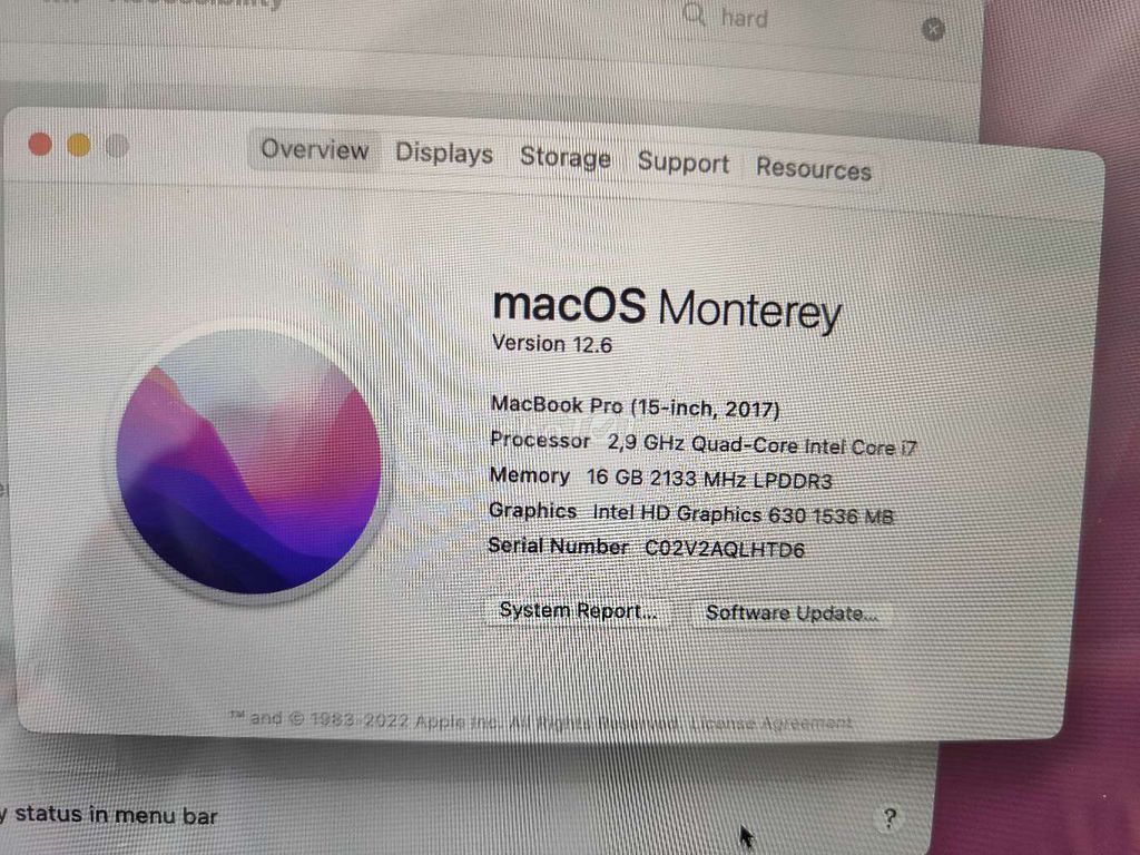 Apple MacBook Pro 15 inch i7 16GB. Mua bán Laptop tại Thành phố Thủ Dầu Một Bình Dương được đăng bởi Nguyễn Thanh Phong  hình 1