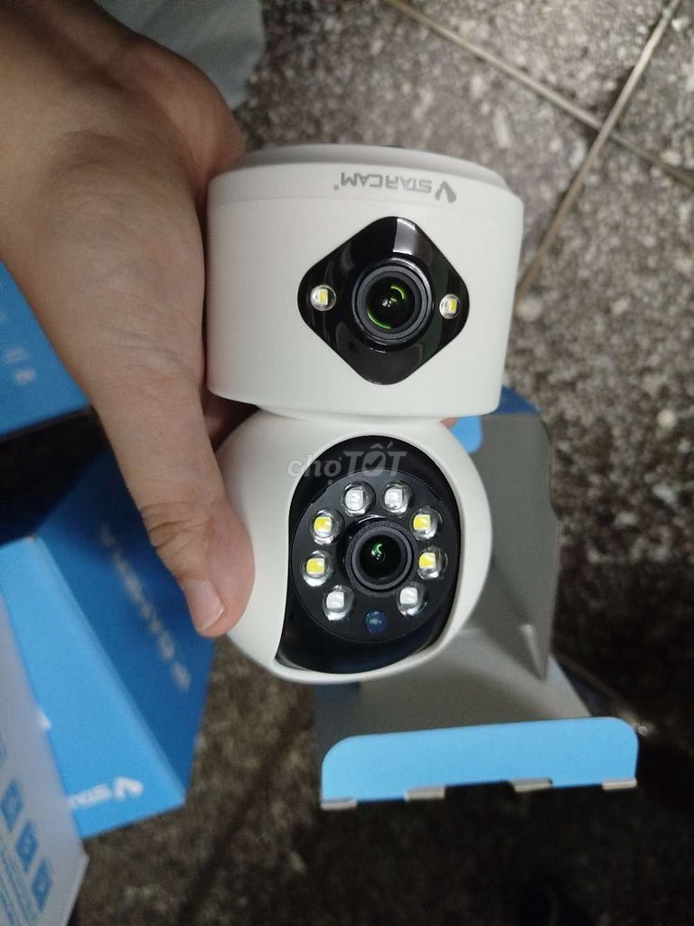 Camera Wifi trong nhà 2 mắt 2.0mp bh12thang