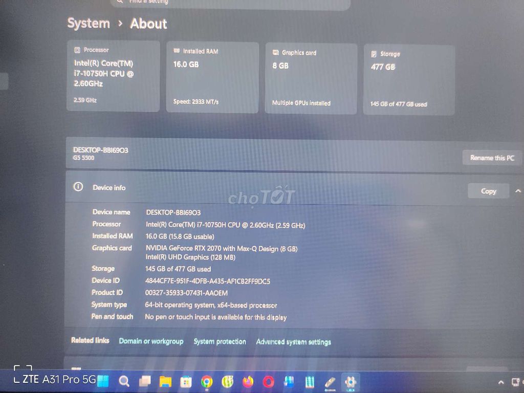 Dell G5 5500 i7-10750H 16GB/512GB. Mua bán Laptop tại Huyện Trảng Bom Đồng Nai được đăng bởi Sềnh Tiến hình 1